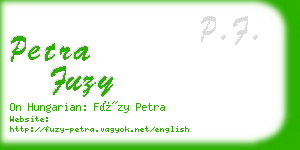 petra fuzy business card